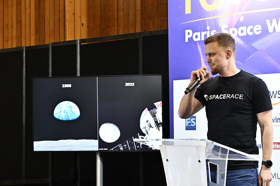 SPACERACE presenting ATLAS hold down and release actuators at Paris Space Week